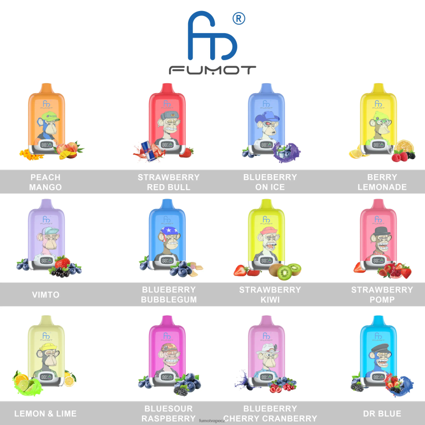 Fumot Digital Box jednorázový vape pod 12000 - 20 ml (1 kus) jahodová pompéznost (granátové jablko) B4FVLH151 Fumot Vape CZ
