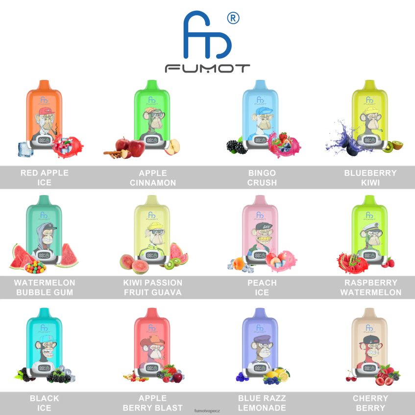 Fumot Digital Box jednorázový vape pod 12000 - 20 ml (1 kus) jahodová pompéznost (granátové jablko) B4FVLH151 Fumot Vape CZ