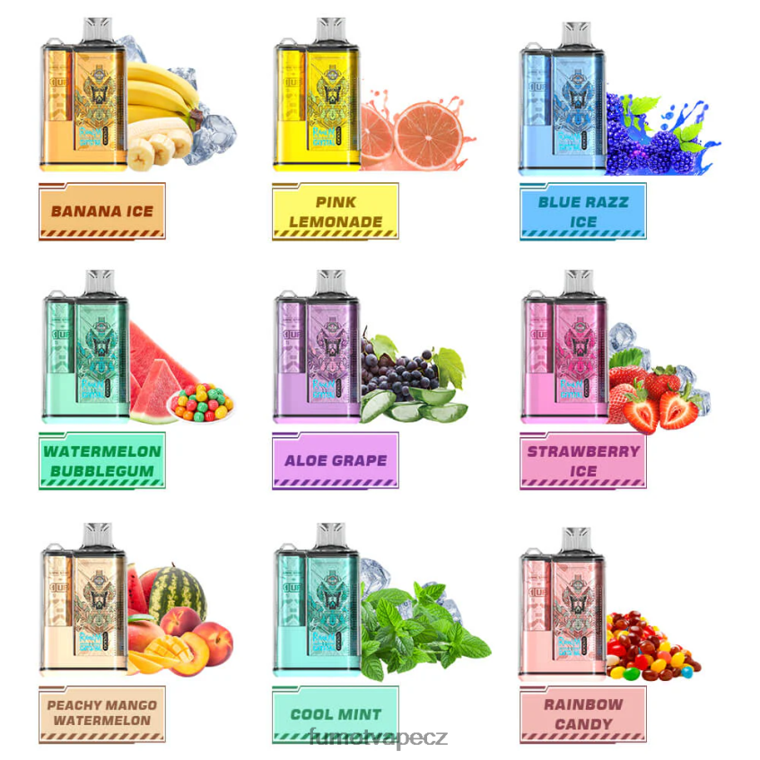 Fumot Crystal 1 kus - 12 000 jednorázových vape boxů 20 ml kiwi mučenka guava B4FVLH269 Fumot Factory
