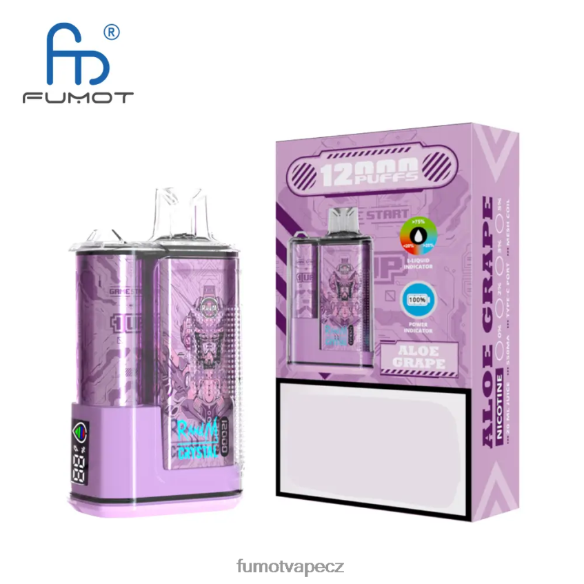 Fumot Crystal 1 kus - 12 000 jednorázových vape boxů 20 ml růžová limonáda B4FVLH275 Fumot Flavors