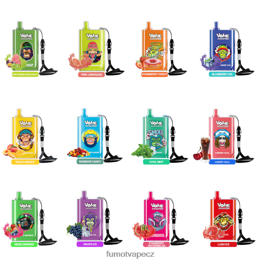 Fumot Vome Monster 10000 jednorázový vape pod přístroj - 20 ml (1 kus) růžová limonáda B4FVLH434 Fumot Vape Sale