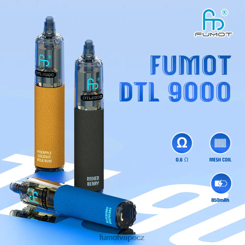 Fumot DTL jednorázové vape pero 9000-18ml (1 kus) jahoda třešeň brusinka B4FVLH379 Fumot Factory