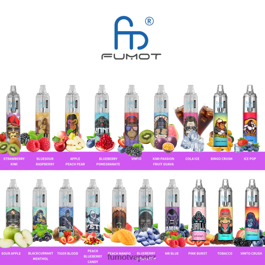 Fumot Tornado 0% 7000 jednorázové vape pero - 14 ml (1 kus) třešňová cola B4FVLH511 Fumot Vape CZ