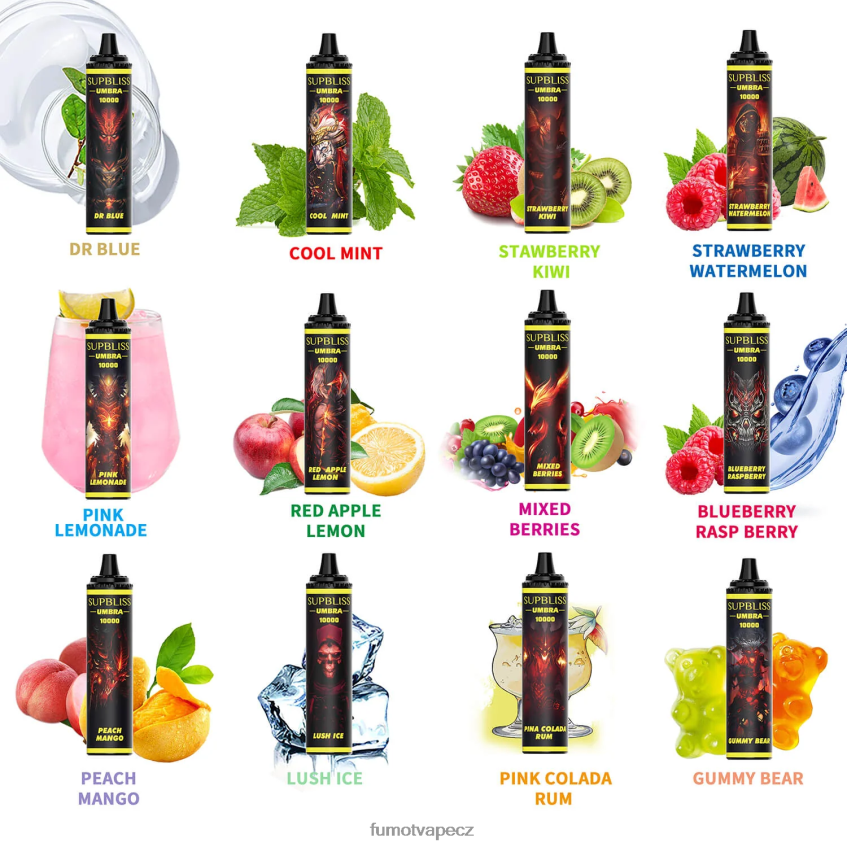 Fumot Supbliss Umbra 10000 (1 kus) jednorázové vape pero - 20ml Dr. modrý B4FVLH477 Fumot Tech
