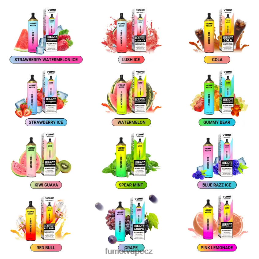 Fumot Vome Big Boom jednorázové vape pero 10000 - 20 ml (1 kus) růžová limonáda B4FVLH447 Fumot Tech